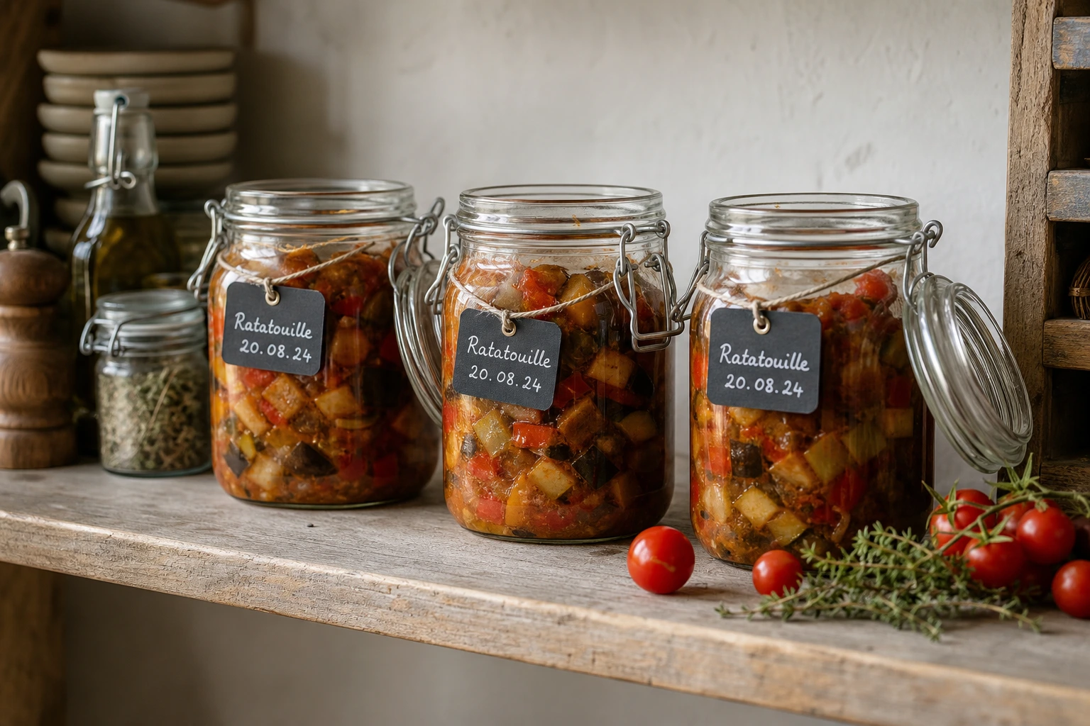 Ratatouille conservée en bocaux Le Parfait pour le lendemain