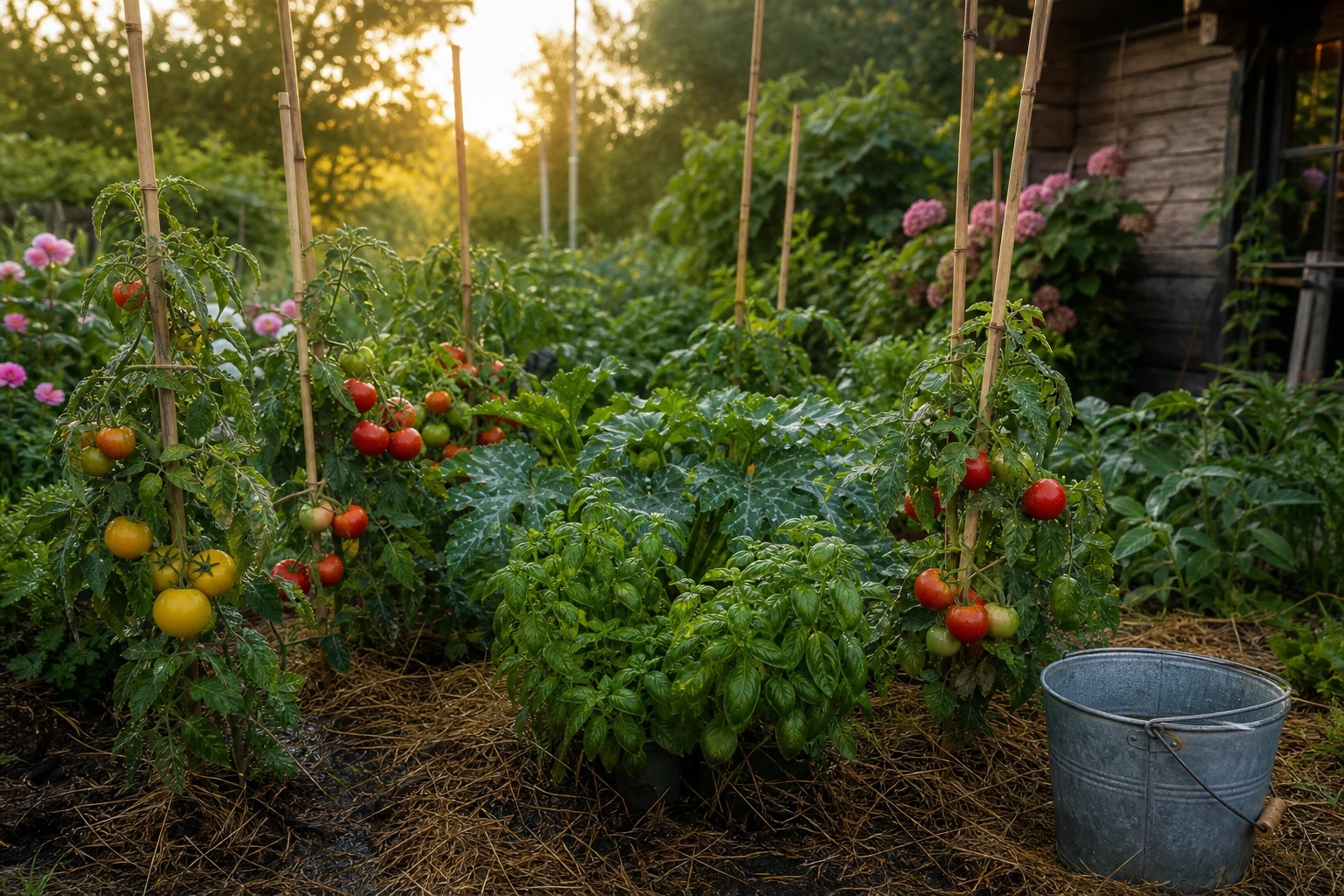 Potager français en pleine forme après trois semaines de vacances grâce à un arrosage automatique