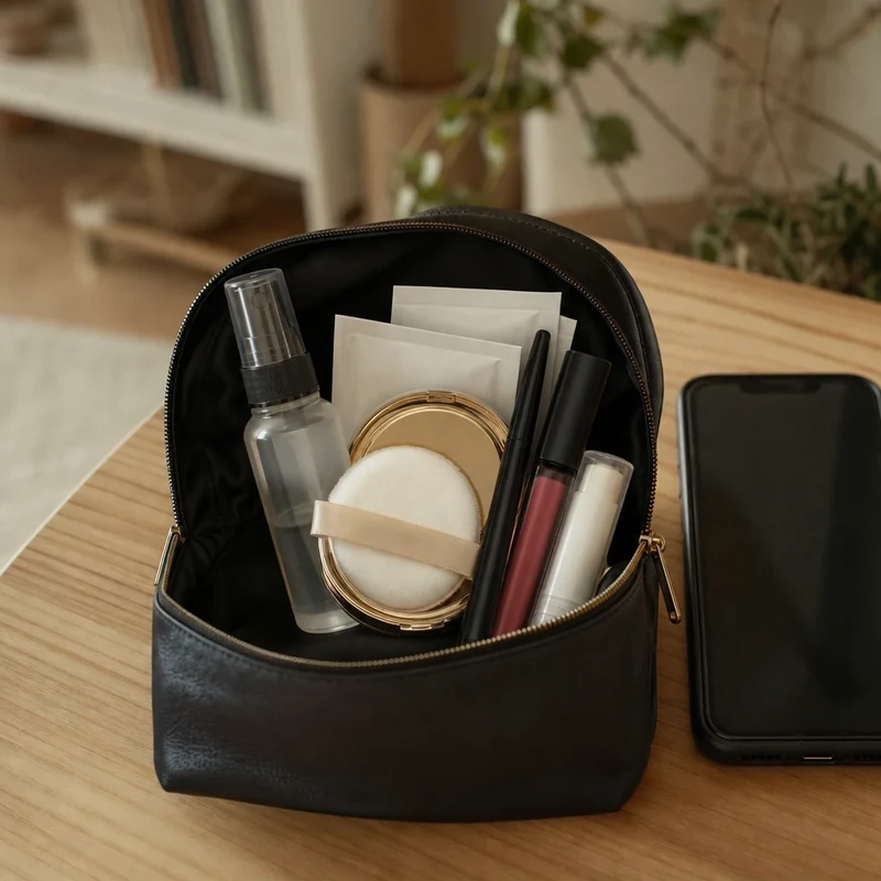 Kit de retouche maquillage à glisser dans une pochette de soirée