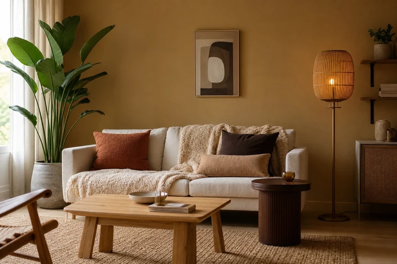 Salon scandinave transformé en minimalisme organique sans tout racheter