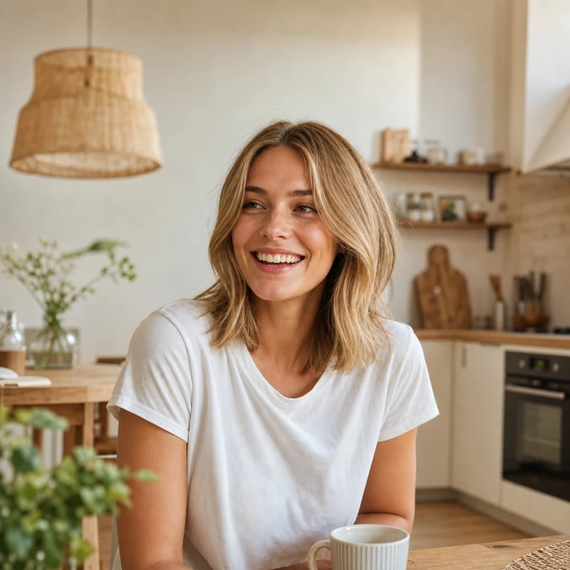 Japanese Bob sur cheveux ondulés blonds — version estivale décontractée