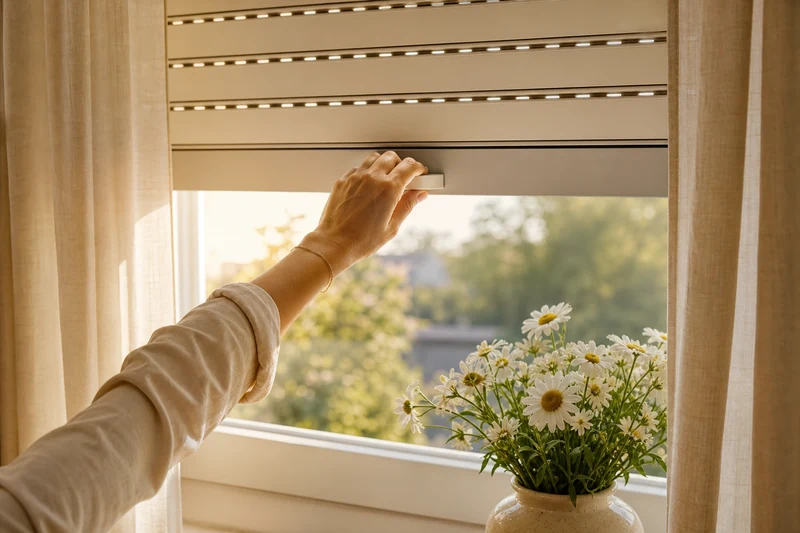 Fermeture d'un volet roulant en fin de matinée pour bloquer la chaleur