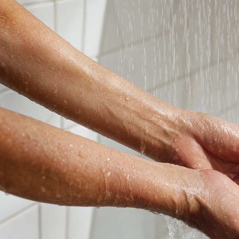 Eau fraîche sur les poignets, zone clé de la thermorégulation corporelle