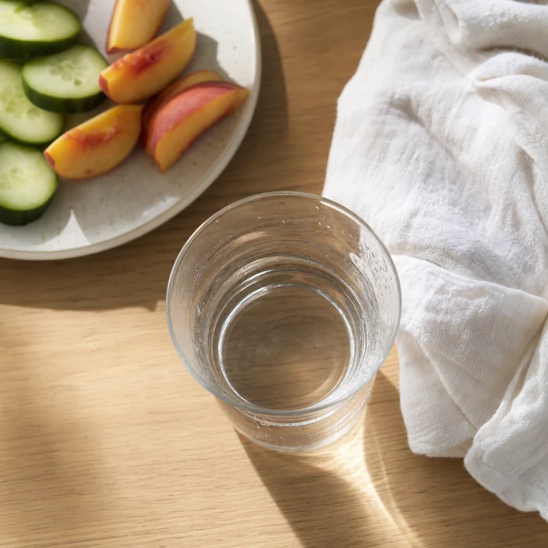 Verre d'eau, fruits gorgés d'eau et linge humide : les bons gestes contre la déshydratation