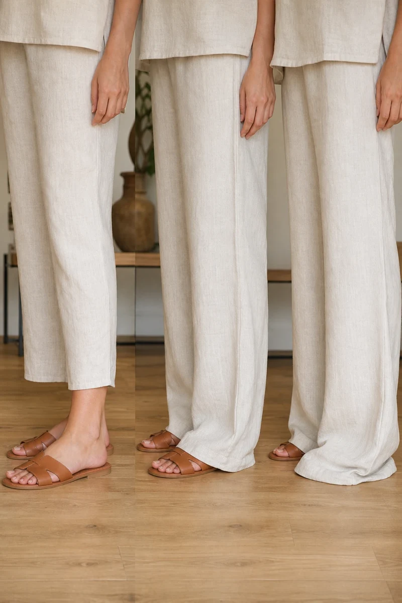 Trois longueurs d'ourlet pour pantalon large homme : cheville, légère cassure et traînant