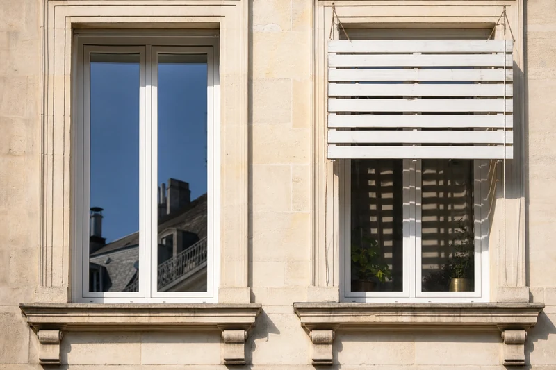 Comparaison de deux fenêtres voisines : avec et sans protection solaire extérieure DIY