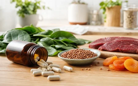 Complément alimentaire de fer et aliments riches en fer