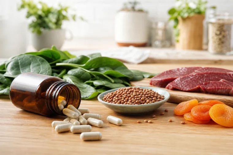 Complément alimentaire de fer et aliments riches en fer