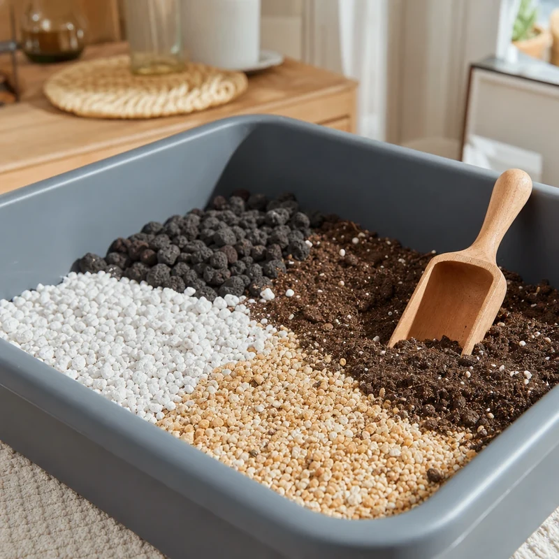 Mélange drainant : pouzzolane, perlite, sable grossier et terreau cactées