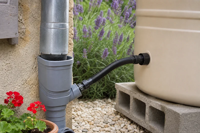 Descente de gouttière, collecteur filtrant et récupérateur d'eau équipés d'une moustiquaire