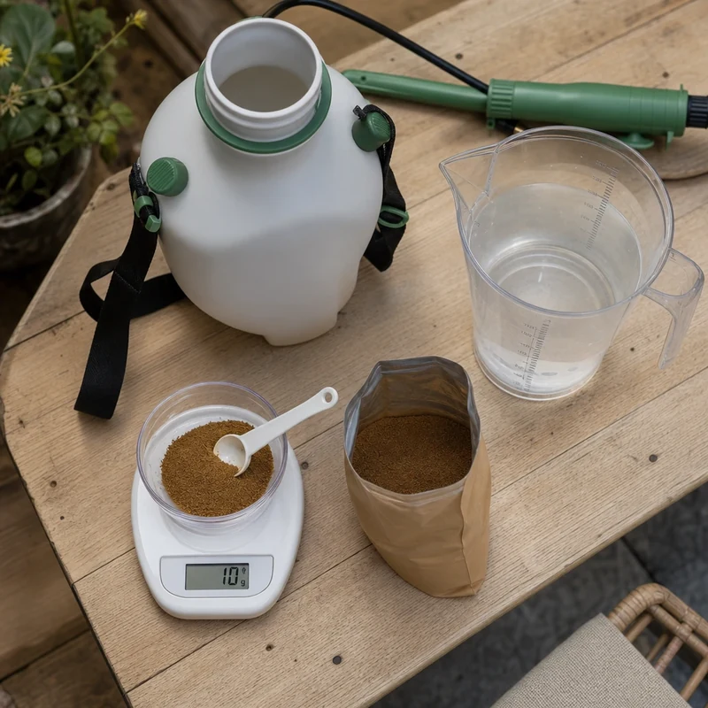 Préparation de la dose de BTK : 1 g de poudre par litre d'eau