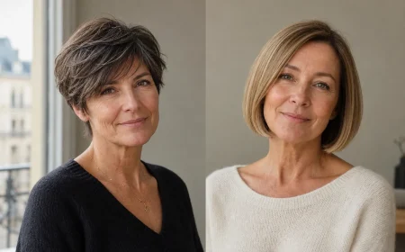 Comparaison Soft Pixie et carré court sur deux femmes de 50 ans